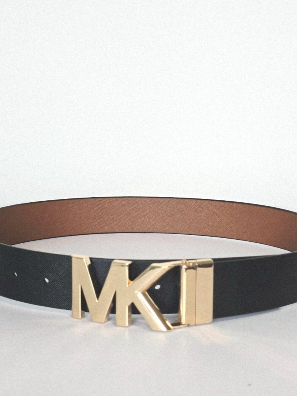 Michael Kors Reversible Belt S Black Brown Gold Buckle NWT